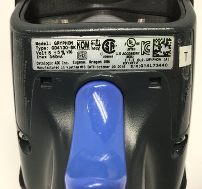 Used Datalogic GD4130-BK Gryphon Handheld Barcode Scanner Reader Imager, 9-Pin Serial