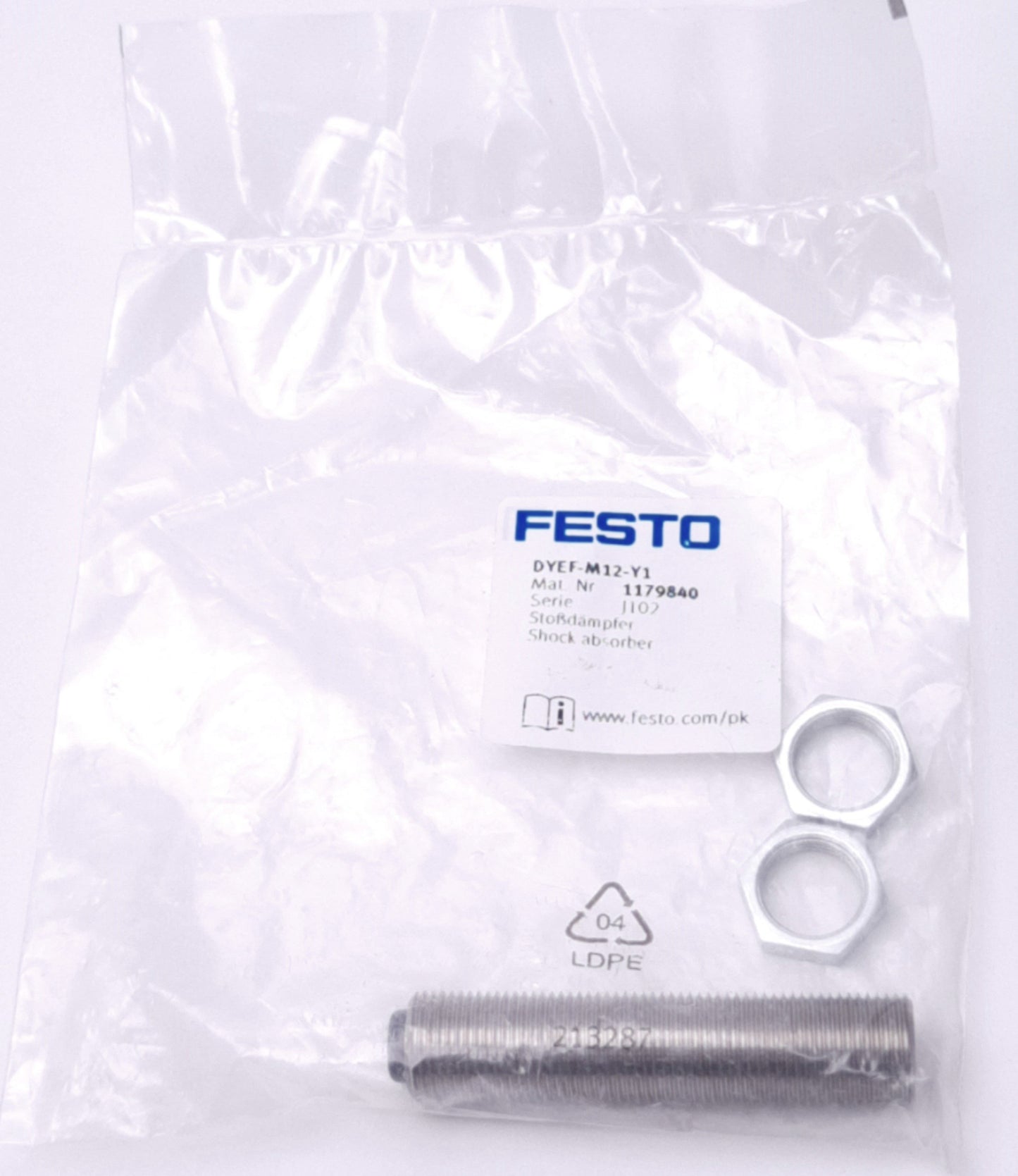 New Festo DYEF-M12-Y1 Shock Absorber 1.2mm Stroke, M12, 0.8 m/s Max, 0.35J Max
