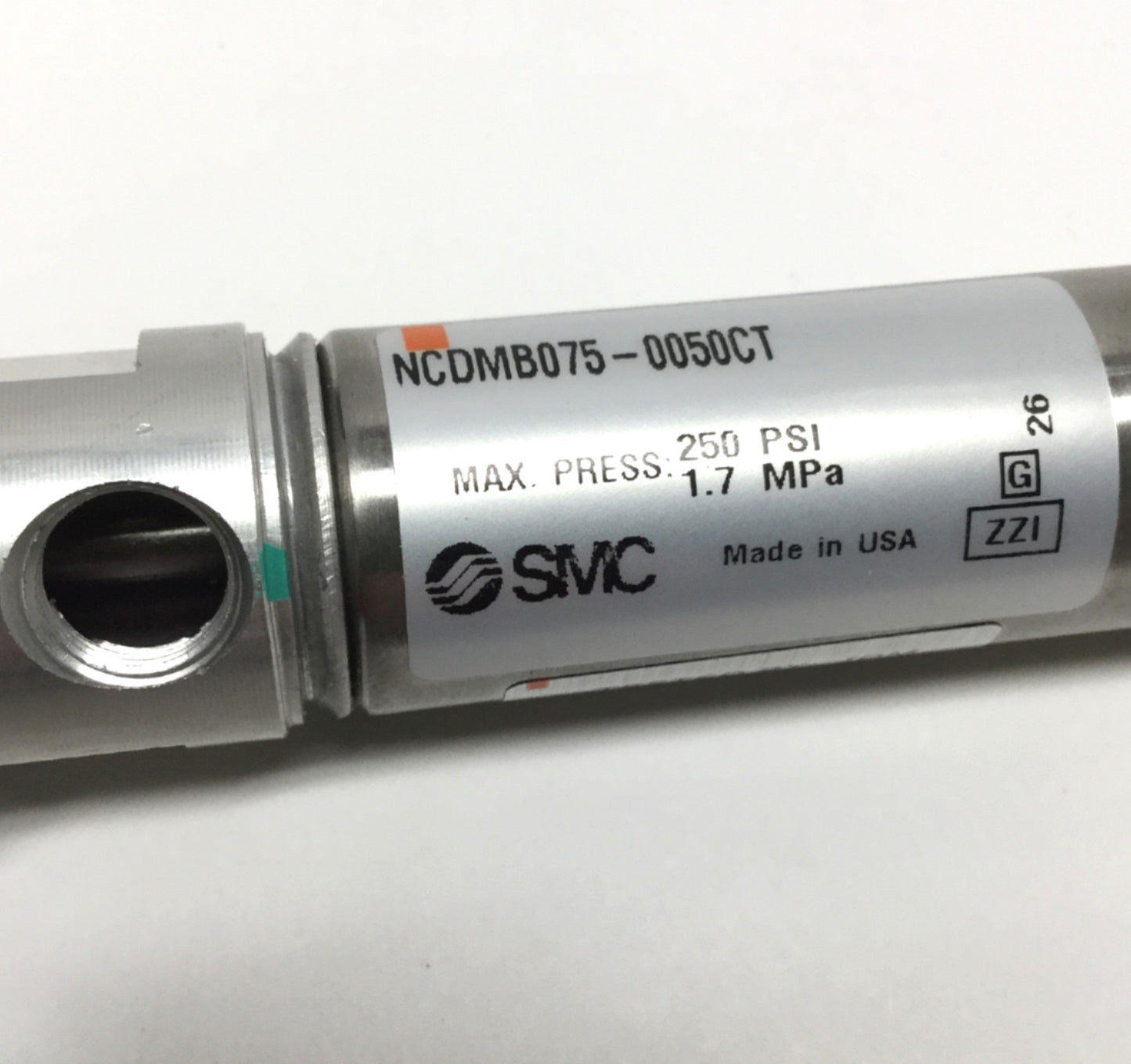 New – Open box SMC NCDMB075-0050CT Stainless Steel Cylinder 3/4" Bore 1/2" Stroke Spring-Return