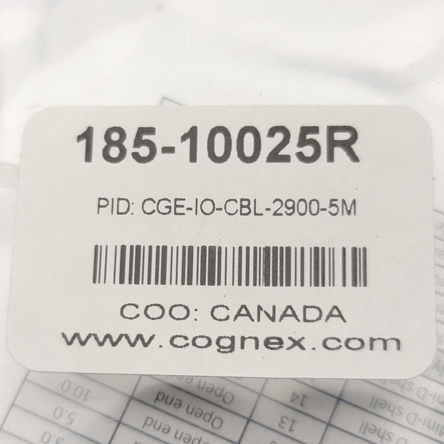 Used Cognex CGE-IO-CBL-2900-5M Power I/O and Trigger Cable For CIC-2900 Camera, 5m