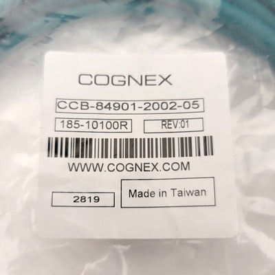 New Cognex CCB-84901-2002-05 X-Coded M12 Ethernet Cable, 5 Meter M12 To RJ45