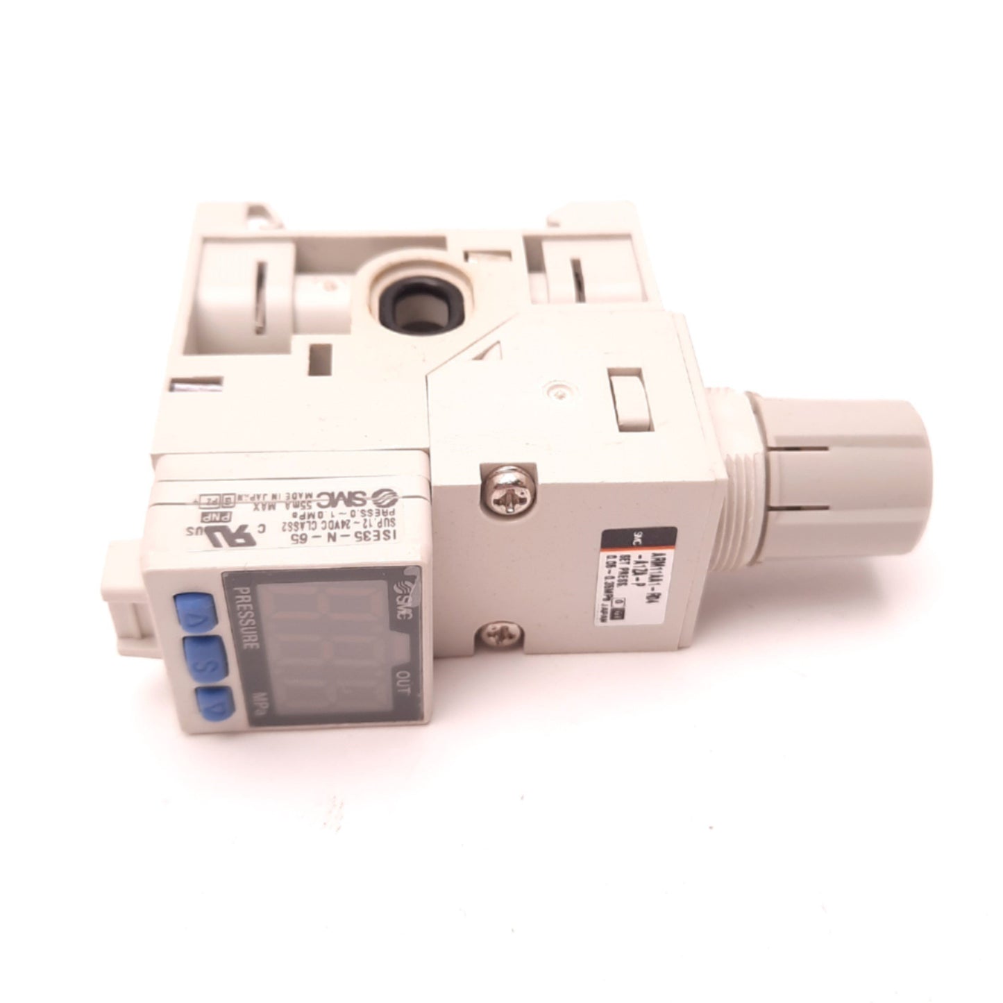 New SMC ISE35-N-65 Pressure Switch Regulator Block 65 PNP, 24VDC, 0-1 MPa