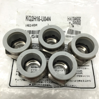 New – Open box Lot of 5 SMC KQ2H16-U04N Male Connector One-Touch Air Fitting Uni 1/2" x Ø16mm