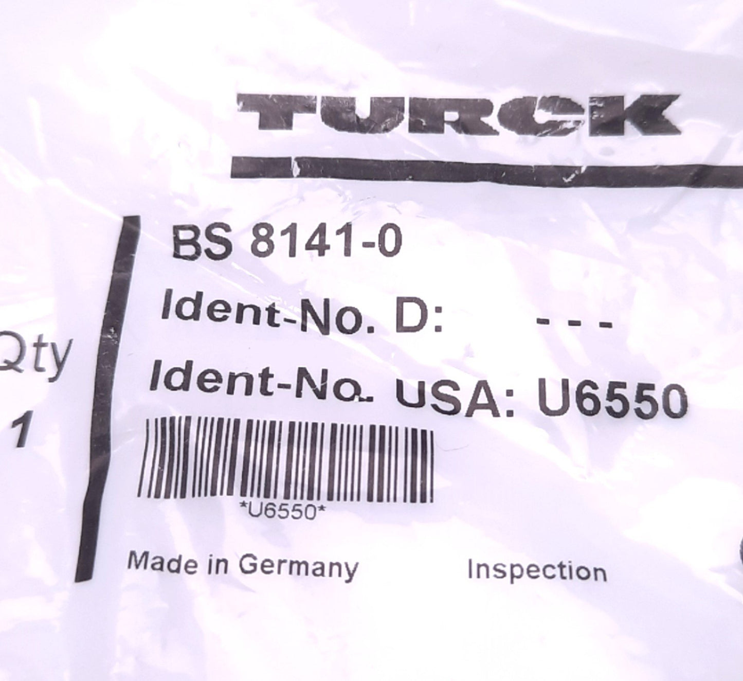 New Turck BS 8141-0 M Series Field-Wireable Plug Connector, M12 4-Pin Male