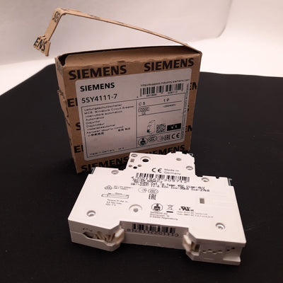 New Siemens 5SY4111-7 Circuit Breaker Supplementary Protector 230/400VAC, 5A 1 Pole