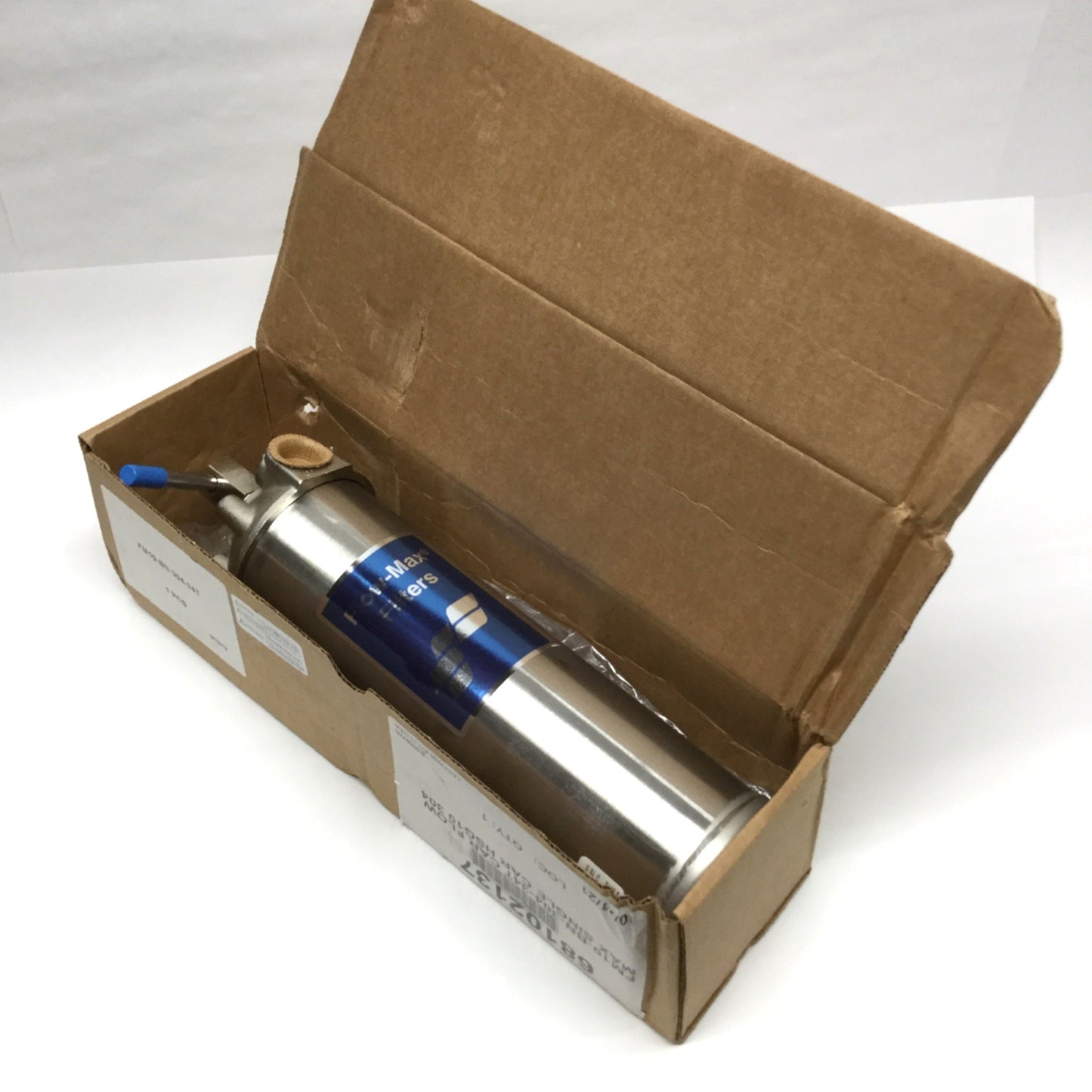 Used Watts Flow-Max FM10-BN-304-34T SS 10" Single-Cartridge Filter Housing, 250psi