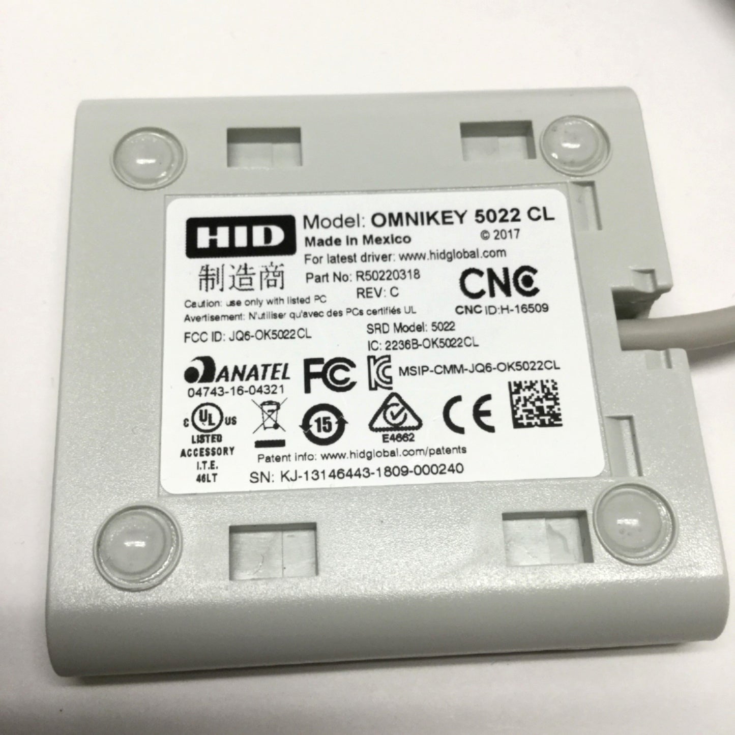 New Other HID OMNIKEY 5022 CL Contactless High Frequency Smart Card Reader, USB, 13.56MHz