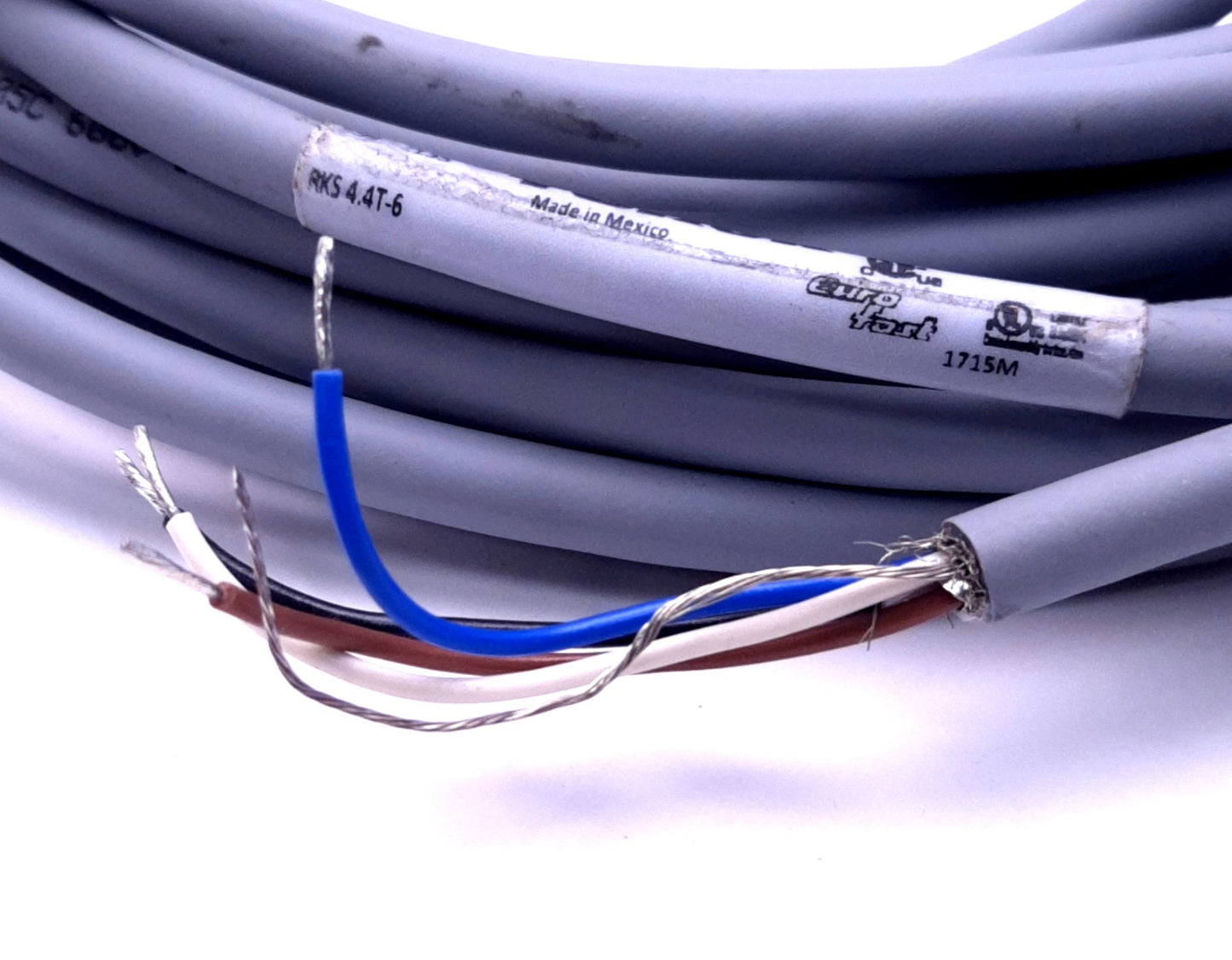 New Turck RKS 4.4T-6 Euro Fast Cordset U99-12135 M12 4-Pin Female to Flying Leads 6m