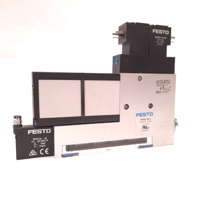 New Festo VADMI-300-P Vacuum Generator PNP 21-26 VDC, 2-8 Bar, G3/8", G1/4"