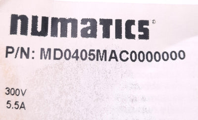 New – Open box Numatics MD0405MAC0000000 Single End Cordset 7/8" Mini Female Elbow to Leads, 5m