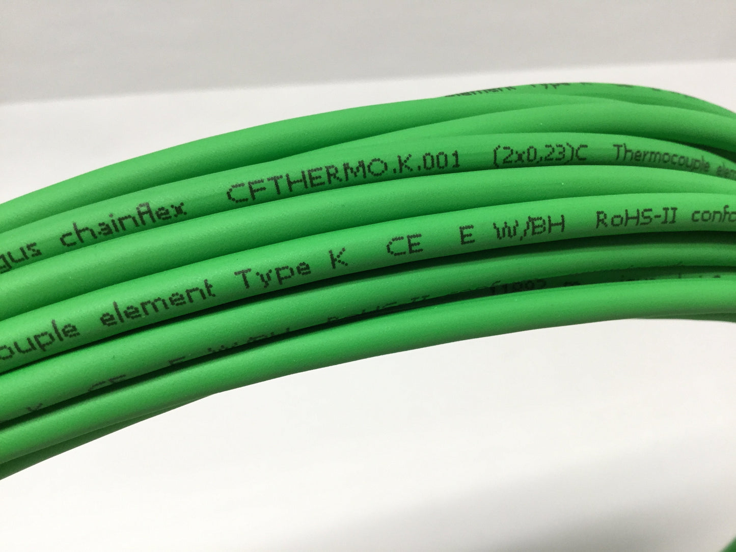 New – Open box Igus CFTHERMO-K-001 Chainflex Thermocouple Cable Type K, 2-Conductor, 70ft Long