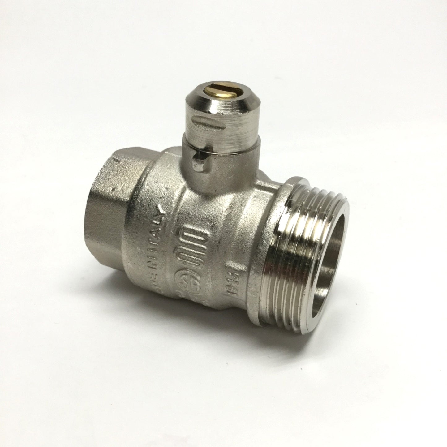 New – Open box ENOLGAS Swift-O-Matic ISO Ball Valve DN25 1" Male/Female, Nickel Plated Brass