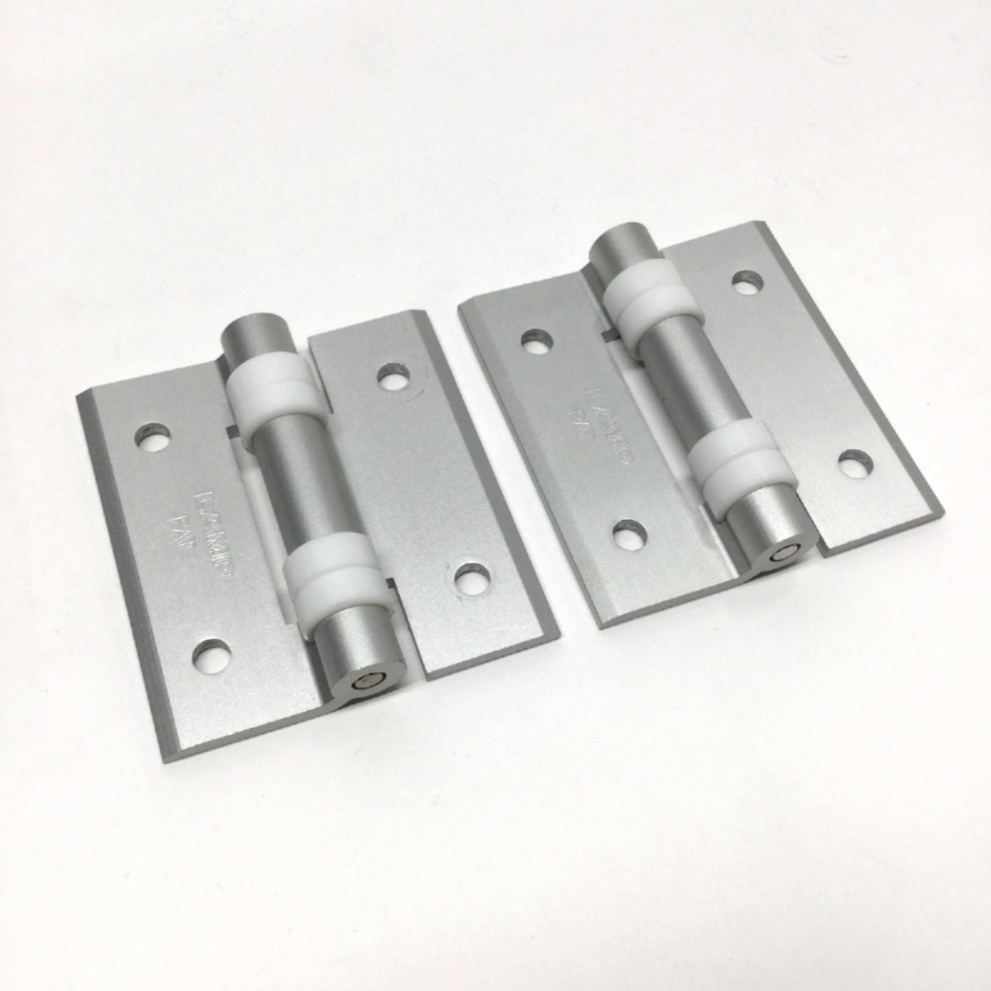 Used Lot of 2 LAMP HG-CV65 Aluminum Clean Room Door Butt Hinges, 2 Holes/Leaf 60x65mm