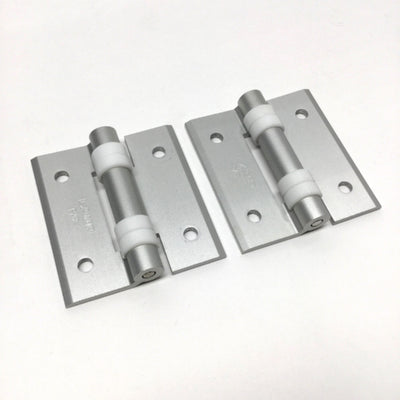 Used Lot of 2 LAMP HG-CV65 Aluminum Clean Room Door Butt Hinges, 2 Holes/Leaf 60x65mm