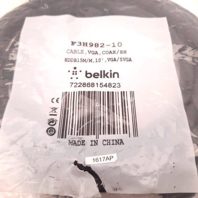 New Belkin F3H982-10 Coax High Resolution Monitor VGA Cable 15 Pin Male D-Sub