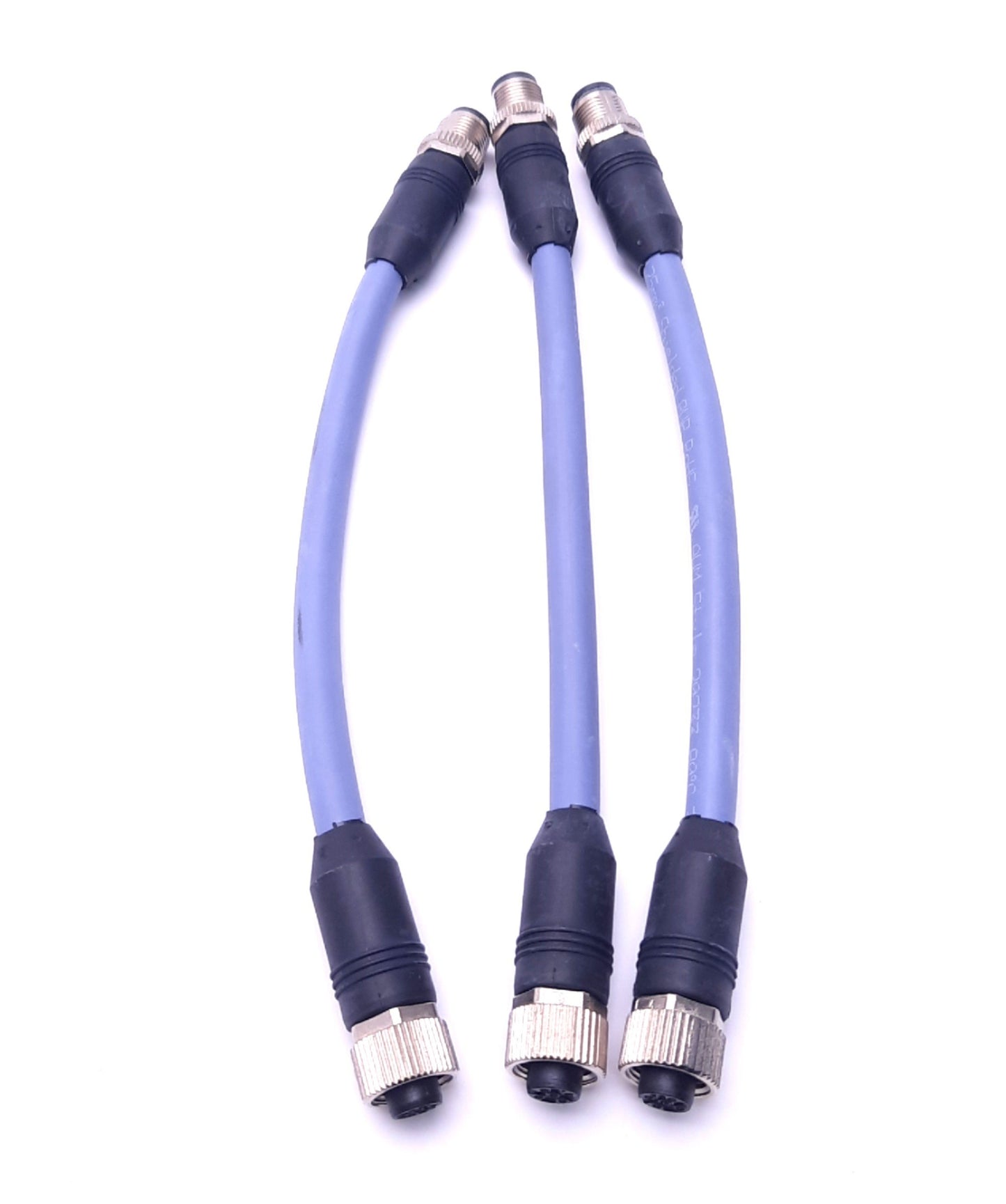 Used Lot of 3 Burkert 772492 Bus Cable Extension M12 5-Pin M/F, 0.1M Length