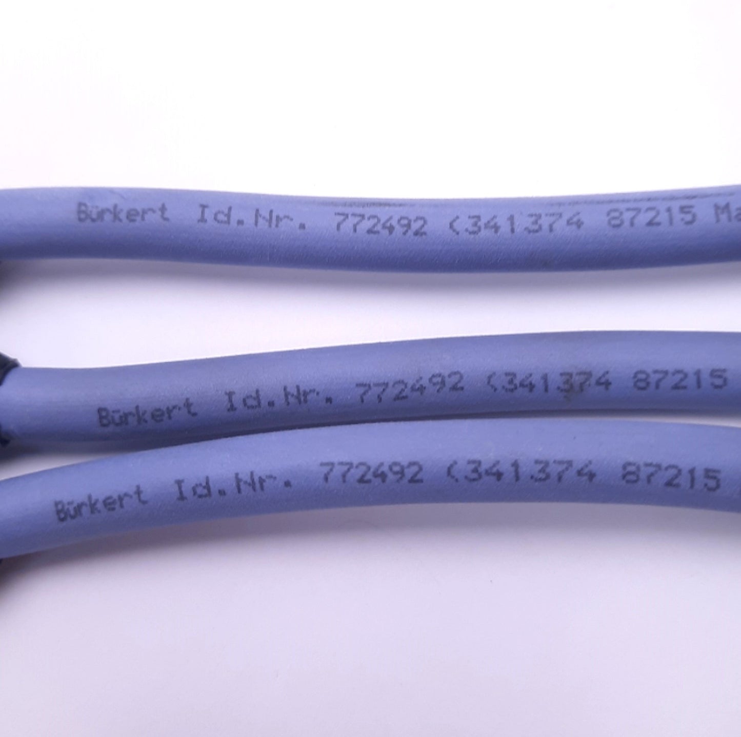 Used Lot of 3 Burkert 772492 Bus Cable Extension M12 5-Pin M/F, 0.1M Length