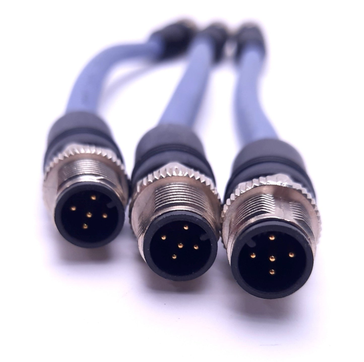 Used Lot of 3 Burkert 772492 Bus Cable Extension M12 5-Pin M/F, 0.1M Length
