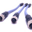Used Lot of 3 Burkert 772492 Bus Cable Extension M12 5-Pin M/F, 0.1M Length