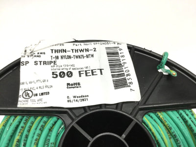 New – Open box Alan Wire 500ft Machine Tool Appliance Fixture Green 12AWG T-90 THHN-THWN-2 MTW