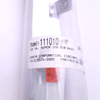 New EXAIR 111010 Super Ion Air Knife Ionizing Bar 10" Length, 4" (102mm) Range