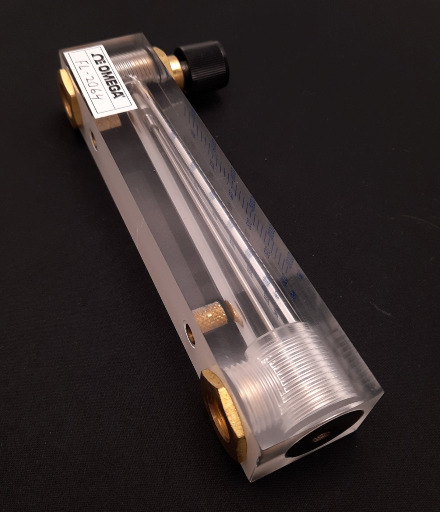 New Omega FL-2064 Acrylic Variable Area Flow Meter 30-300LPM 1/4" NPT 100PSI