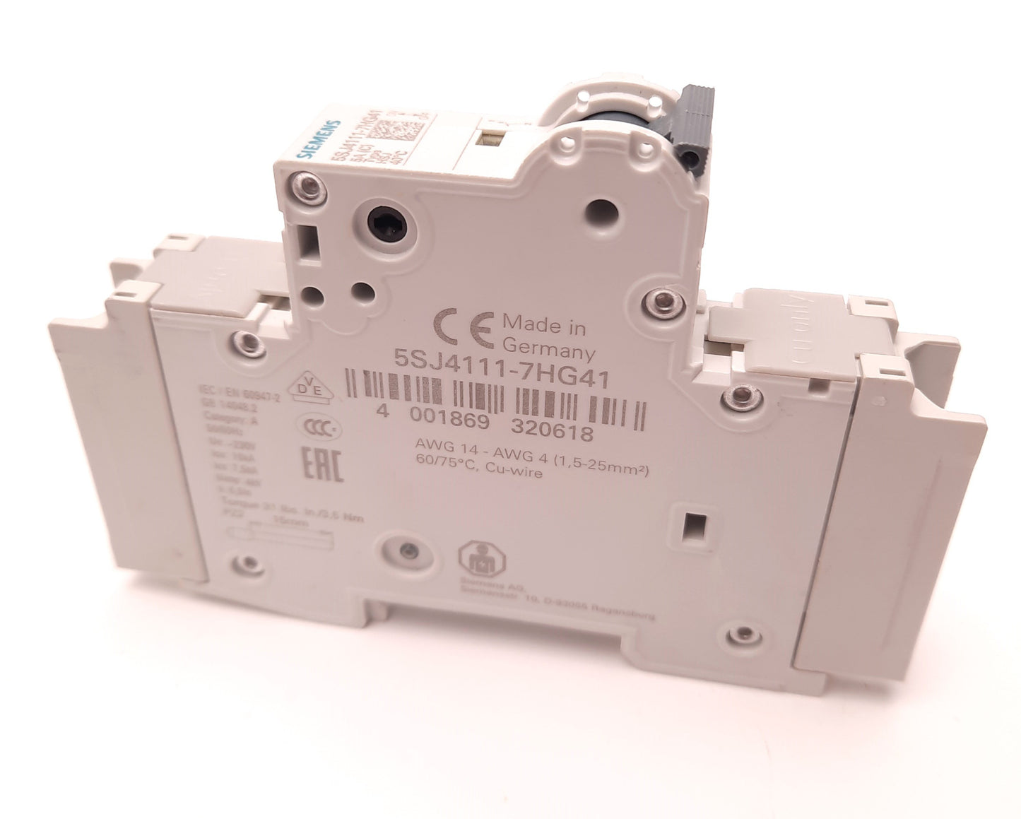 New Siemens 5SJ4111-7HG41 Miniature Circuit Breaker Single Pole 240VAC 125VDC 5A