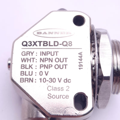 New Banner Q3XTBLD-Q8 Laser Contrast Sensor Visible Red, 28mA 24v DC, 300mm Range