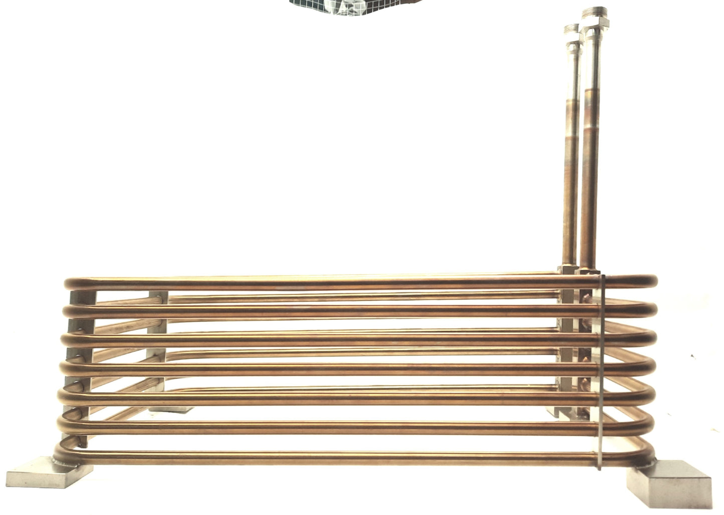 Used SS Immersion Heat Exchanger 7x 1/2" 14 x 23" Coils 1/2" 2x VCO O-Ring Face Seal