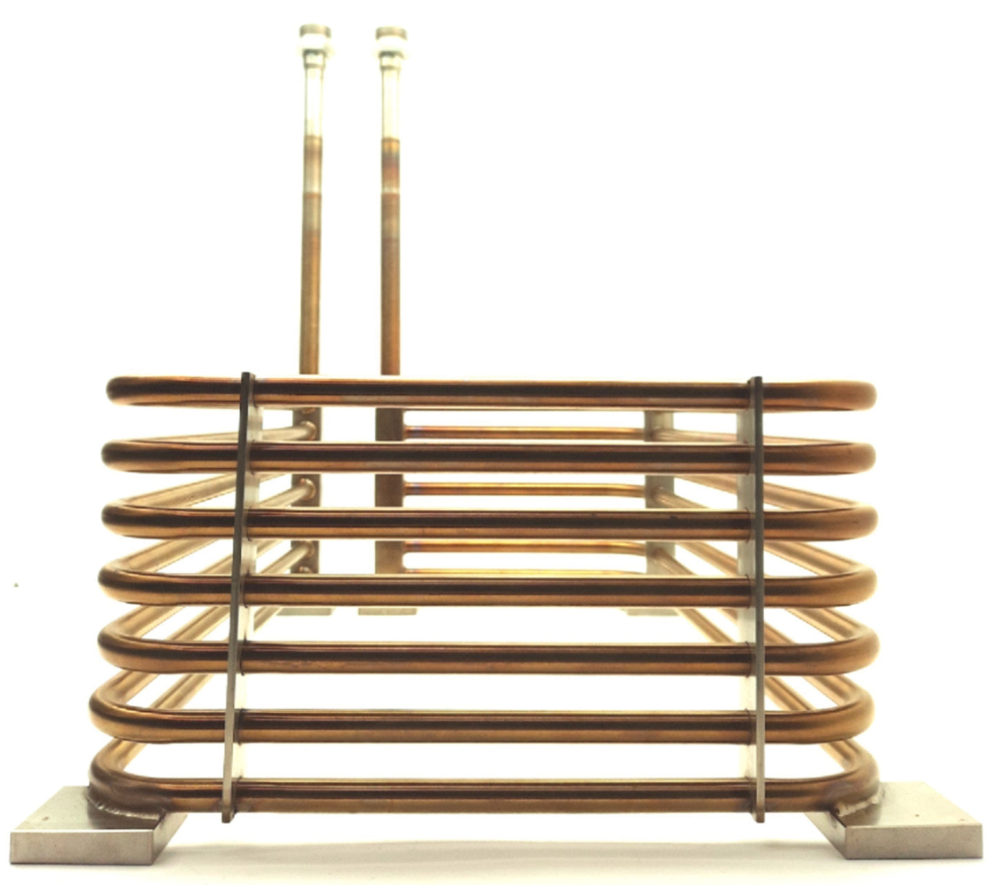 Used SS Immersion Heat Exchanger 7x 1/2" 14 x 23" Coils 1/2" 2x VCO O-Ring Face Seal