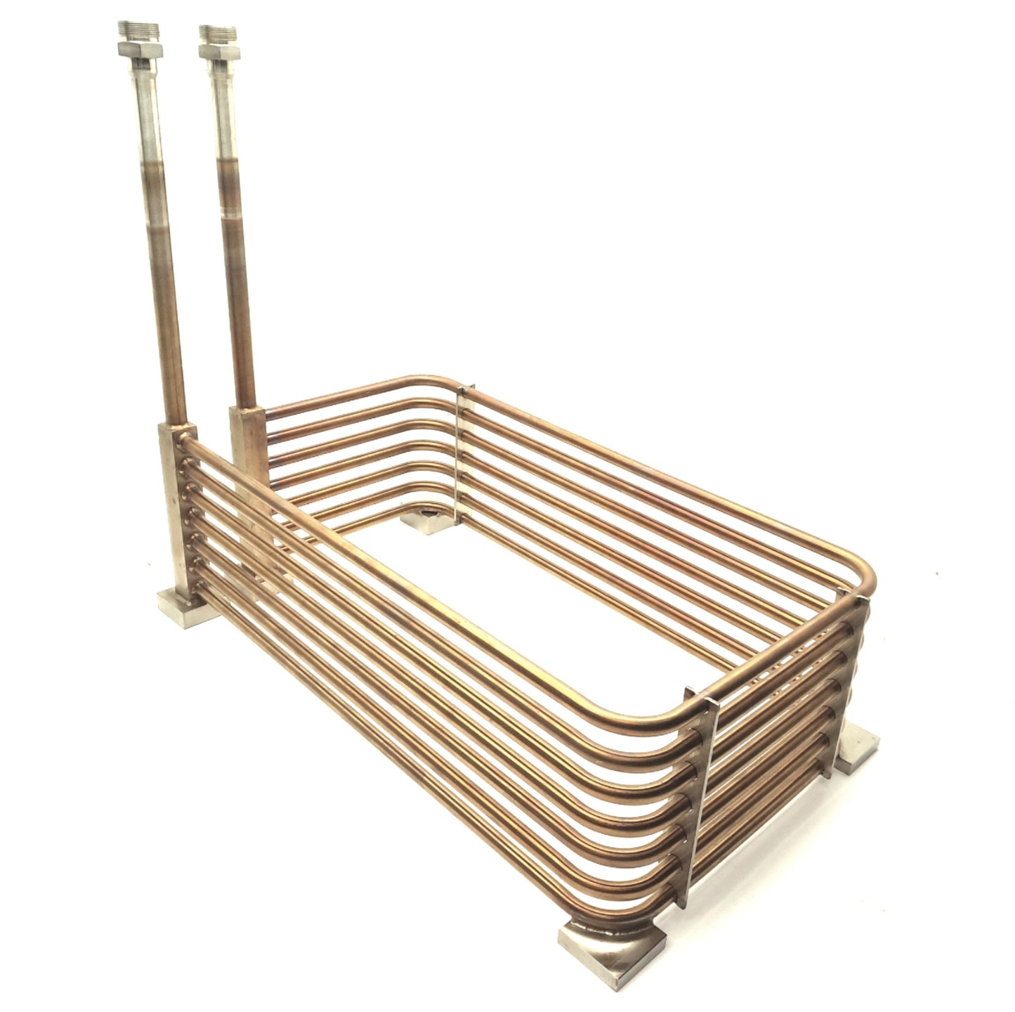 Used SS Immersion Heat Exchanger 7x 1/2" 14 x 23" Coils 1/2" 2x VCO O-Ring Face Seal