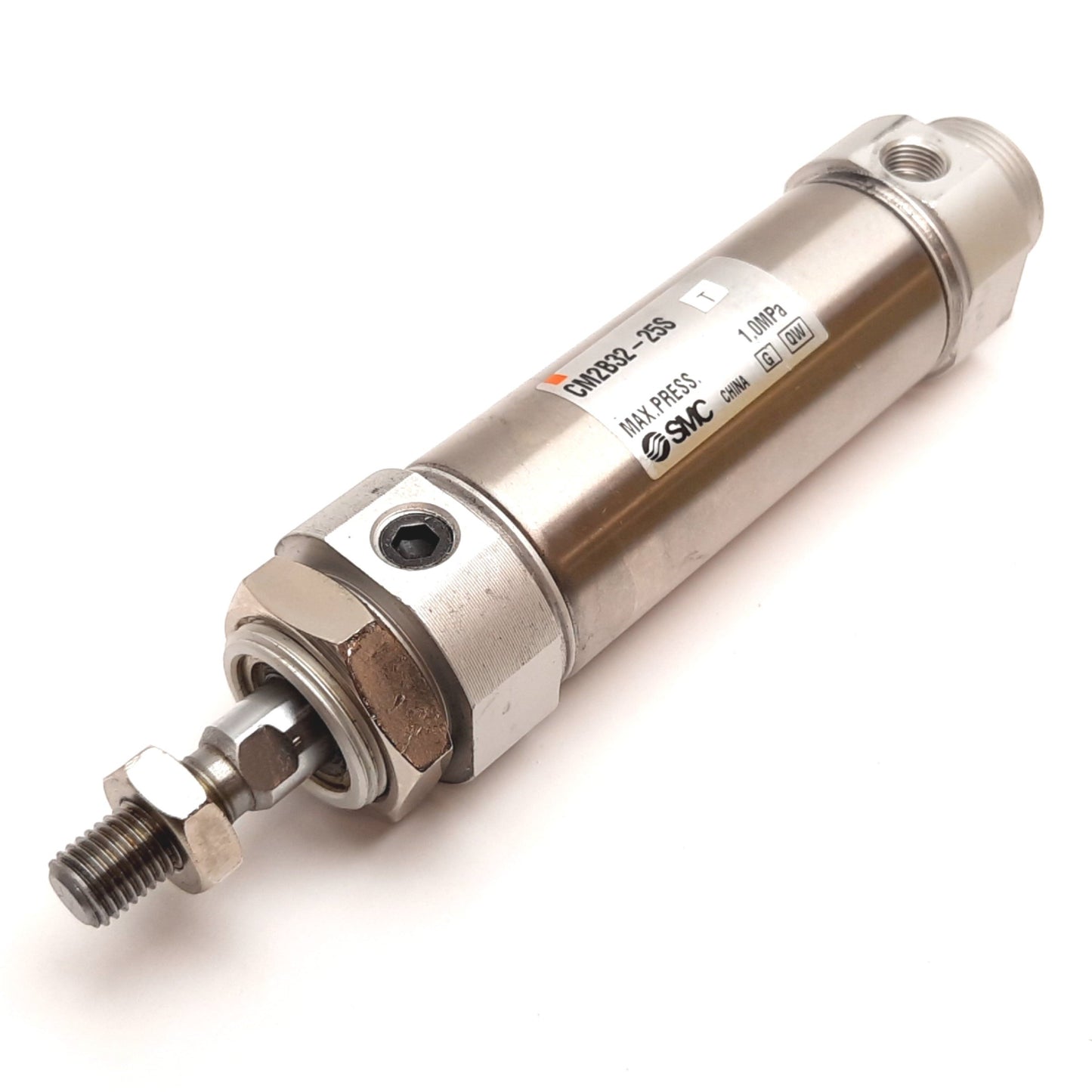 Used SMC CM2B32-25S Cylinder, Spring Return, Bore: 32mm, Stroke: 25mm, Rc1/8, 1.0MPa