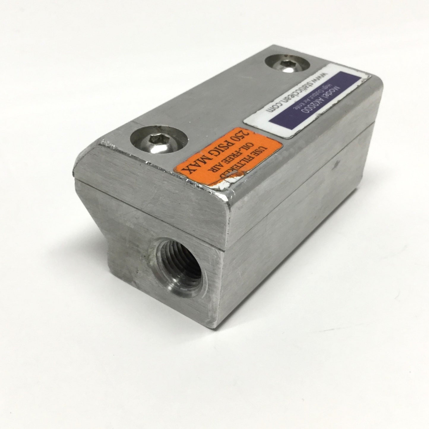 Used Static Clean AK2000 Super Air Knife, 3" Long, 1/4" NPT Port, Aluminum 250psi Max