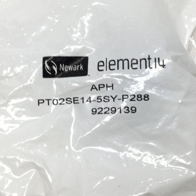 New Amphenol PT02SE14-5SY-P288 Box Mount Circular Bayonet Connector, 5-Pos, 13A