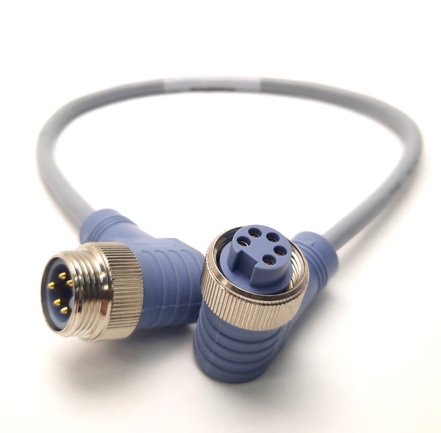 Used Turck WSM WKM 572-0.5M U2776-11 MiniFast 5-Pin 90 Deg Male to Female, 7/8-16UNC