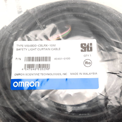 New Omron MS4800-CBLRX-10M Safety Light Curtain Receiver Cable, 8-Pin Female, 10m