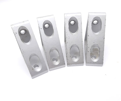 Used Lot of 4 80/20 4336 Tall Gusseted Inside 90° Corner Bracket, 4-Hole, 15 Series
