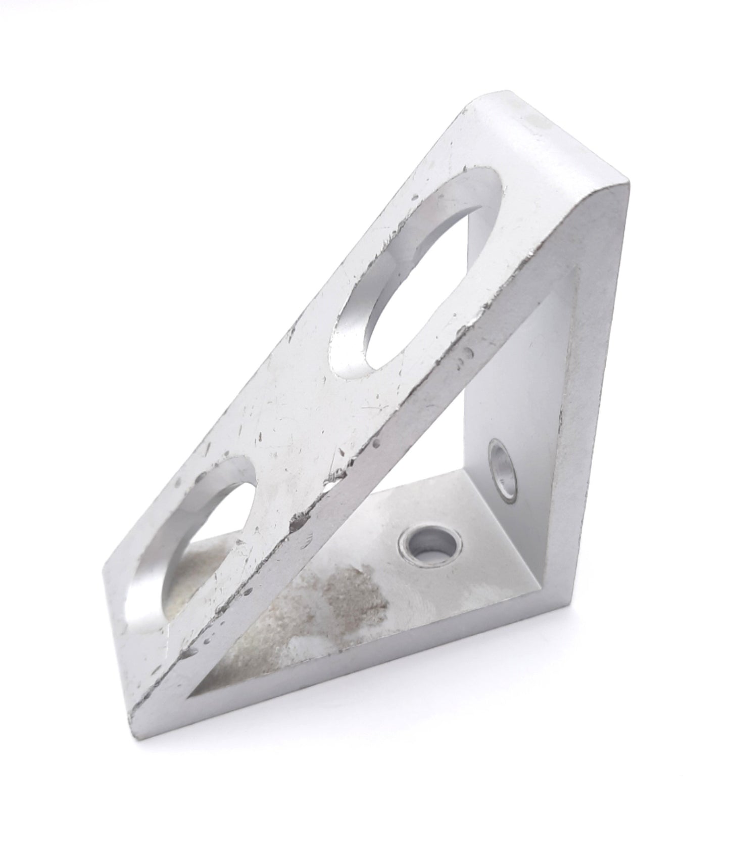 Used Lot of 4 80/20 4336 Tall Gusseted Inside 90° Corner Bracket, 4-Hole, 15 Series