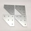 Used Lot of 4 80/20 4461 Aluminum 90° Angled Squared Flat Plates, 6-Hole, 15-Series