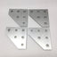 Used Lot of 4 80/20 4461 Aluminum 90° Angled Squared Flat Plates, 6-Hole, 15-Series