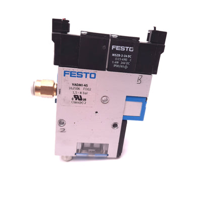 Used Festo VADMI-45 Vacuum Pump 26VDC, NPN, 40 Micron, 116 PSI, 0.45mm