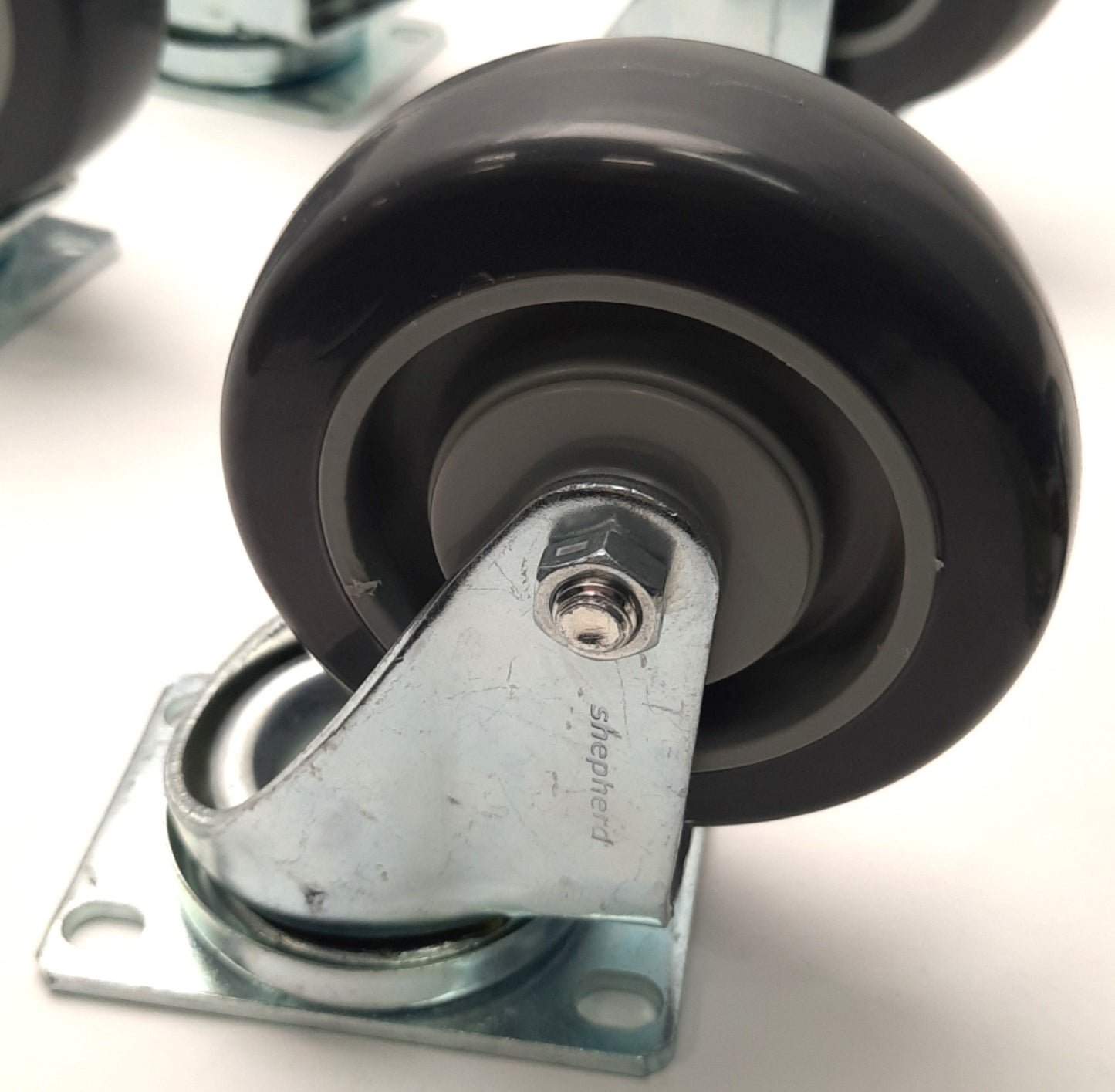 New Lot of 6 Shephard Casters PGS40120ZN-TPU22(GG) 4x1-1/4" TPU Wheel, 5" Height