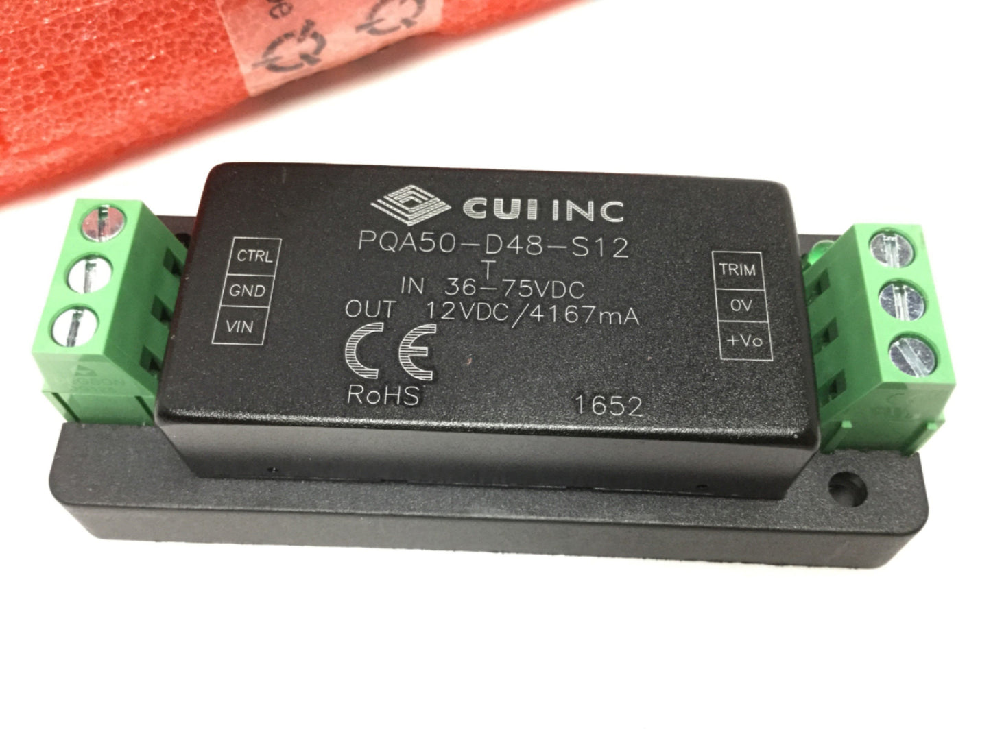 New – Open box CUI PQA50-D48-S12-T DC-DC Converter Power Supply 36-75VDC In, 12VDC 4.1A 50W Out