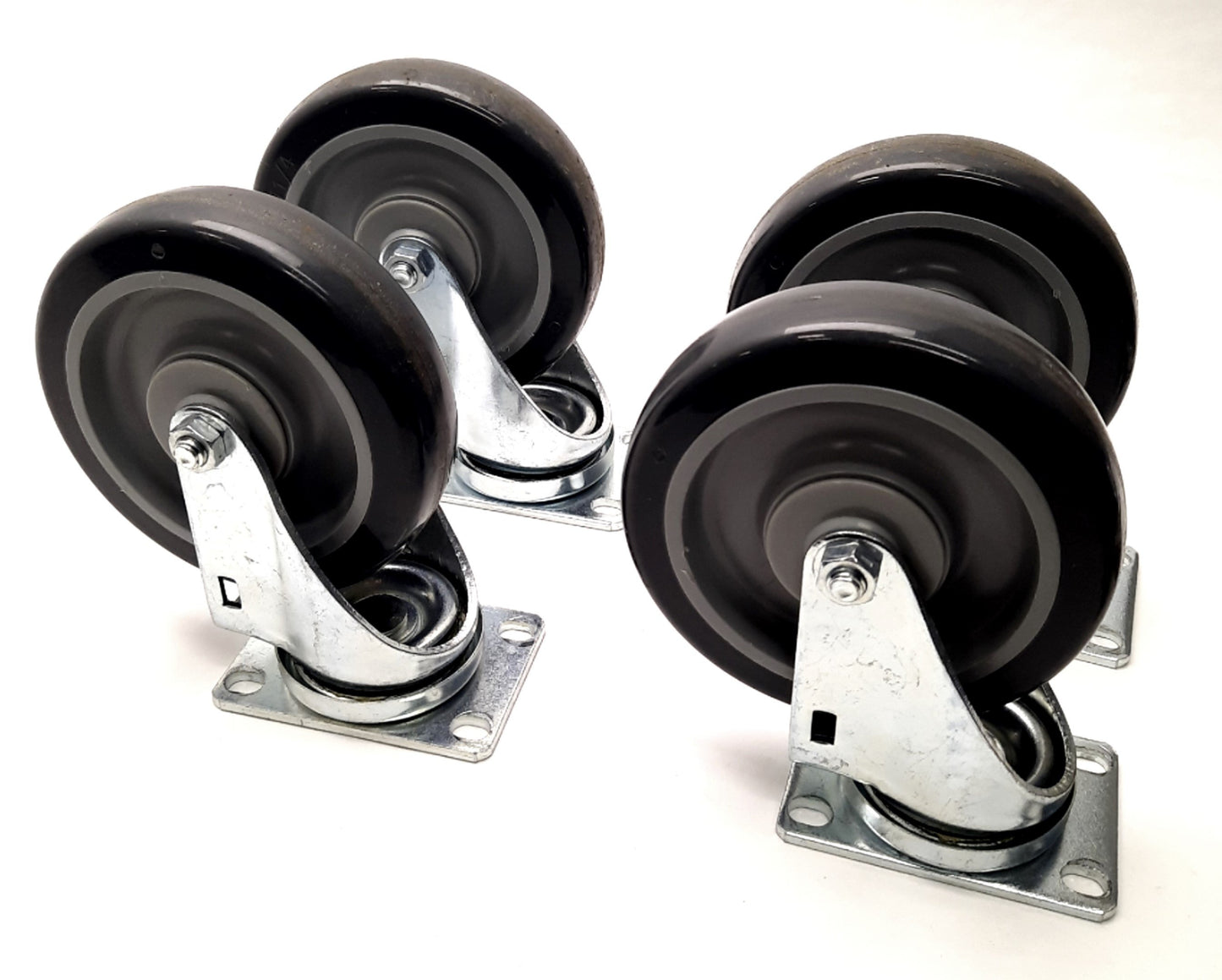 Used Lot of 4 Shephard Casters PGS50120ZN-TPU22(GG) 5x1-1/4" TPU Wheel, 6-1/4" Height