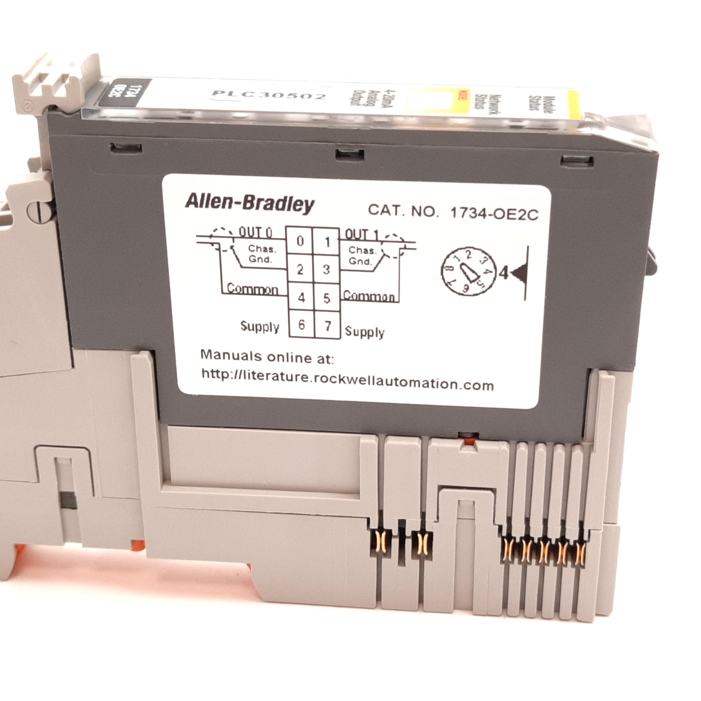 Used Allen Bradley 1734-OE2C Analog Output Module 2-Channel Current 0/4-20mA w/Socket