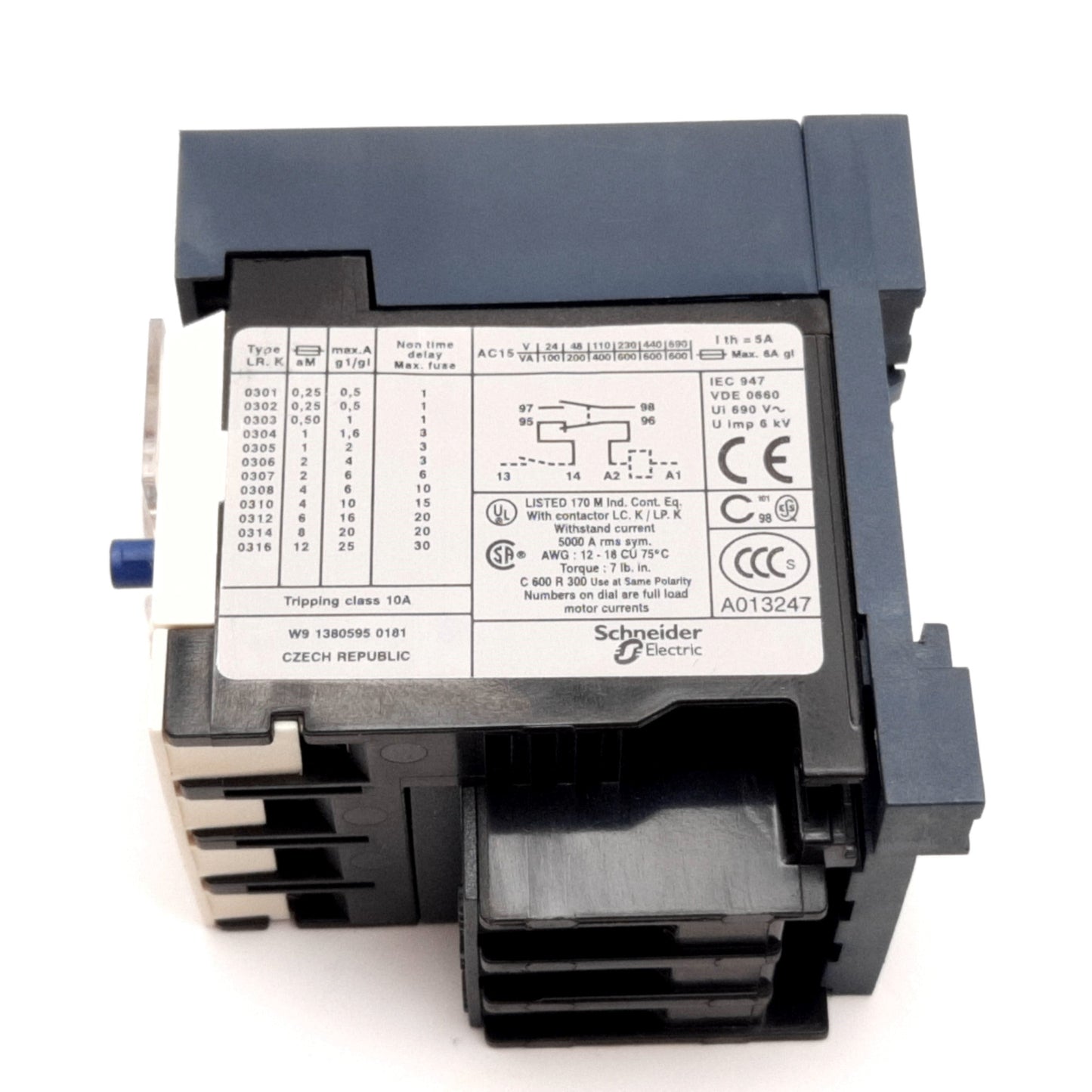 Used Telemecanique LR2K0305 Differential Thermal Overload Relay, 3-Pole, 0.54-0.8A