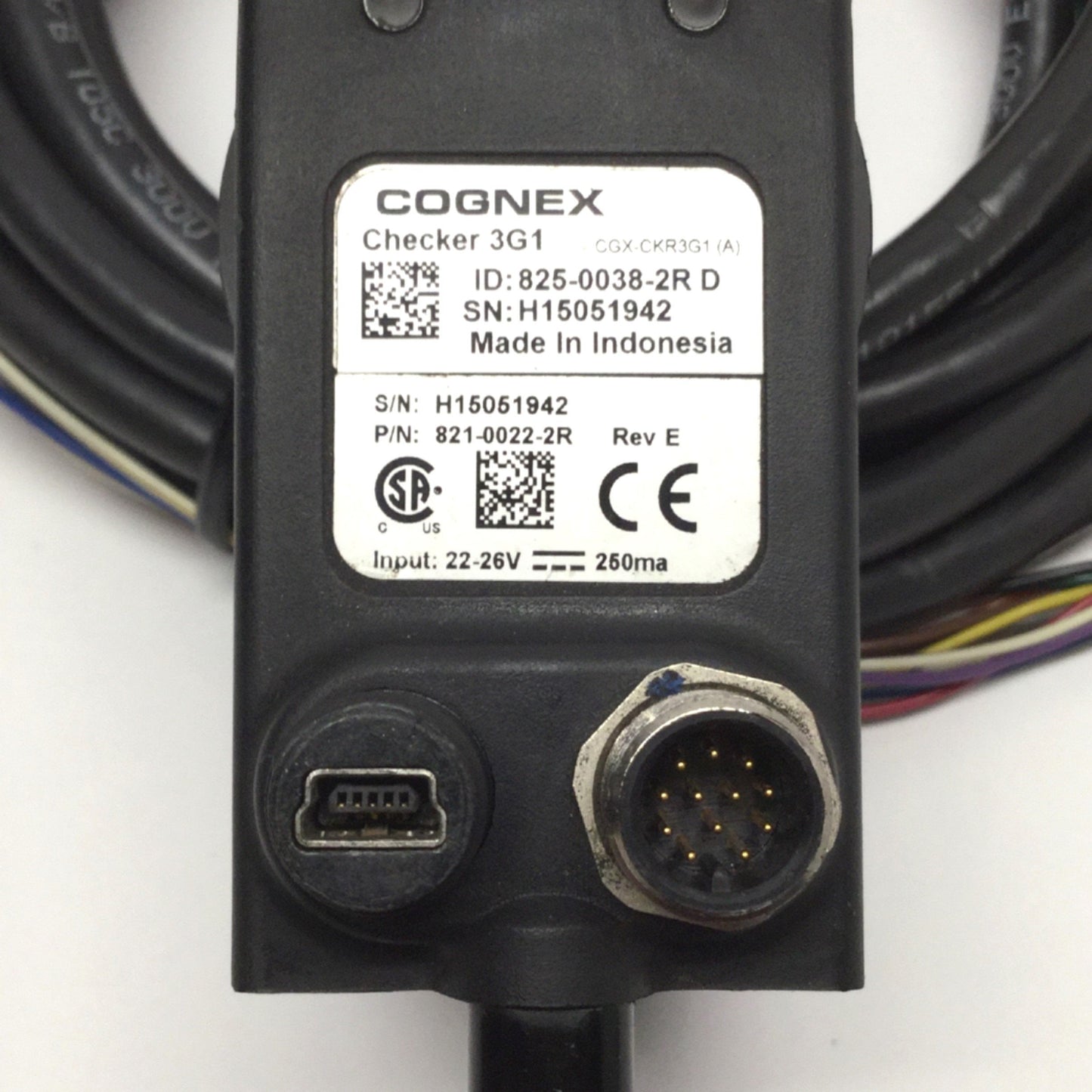 Used Cognex 825-0038-2R Checker 3G1 Smart Programmable Machine Vision Sensor, 24VDC