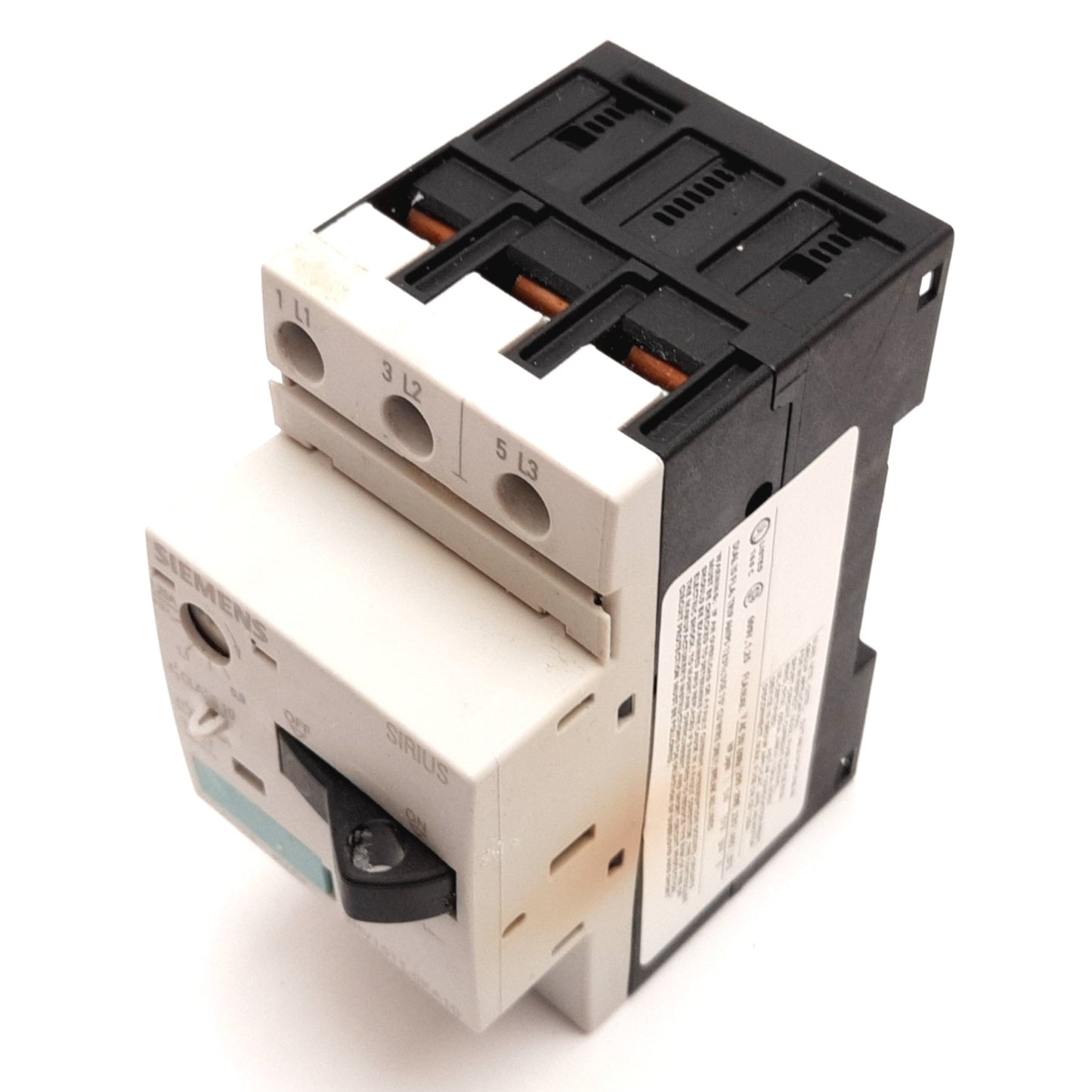 Used Siemens 3RV1011-0KA10 Circuit Breaker, 3-Pole, Rating: 0.9-1.25A 600V