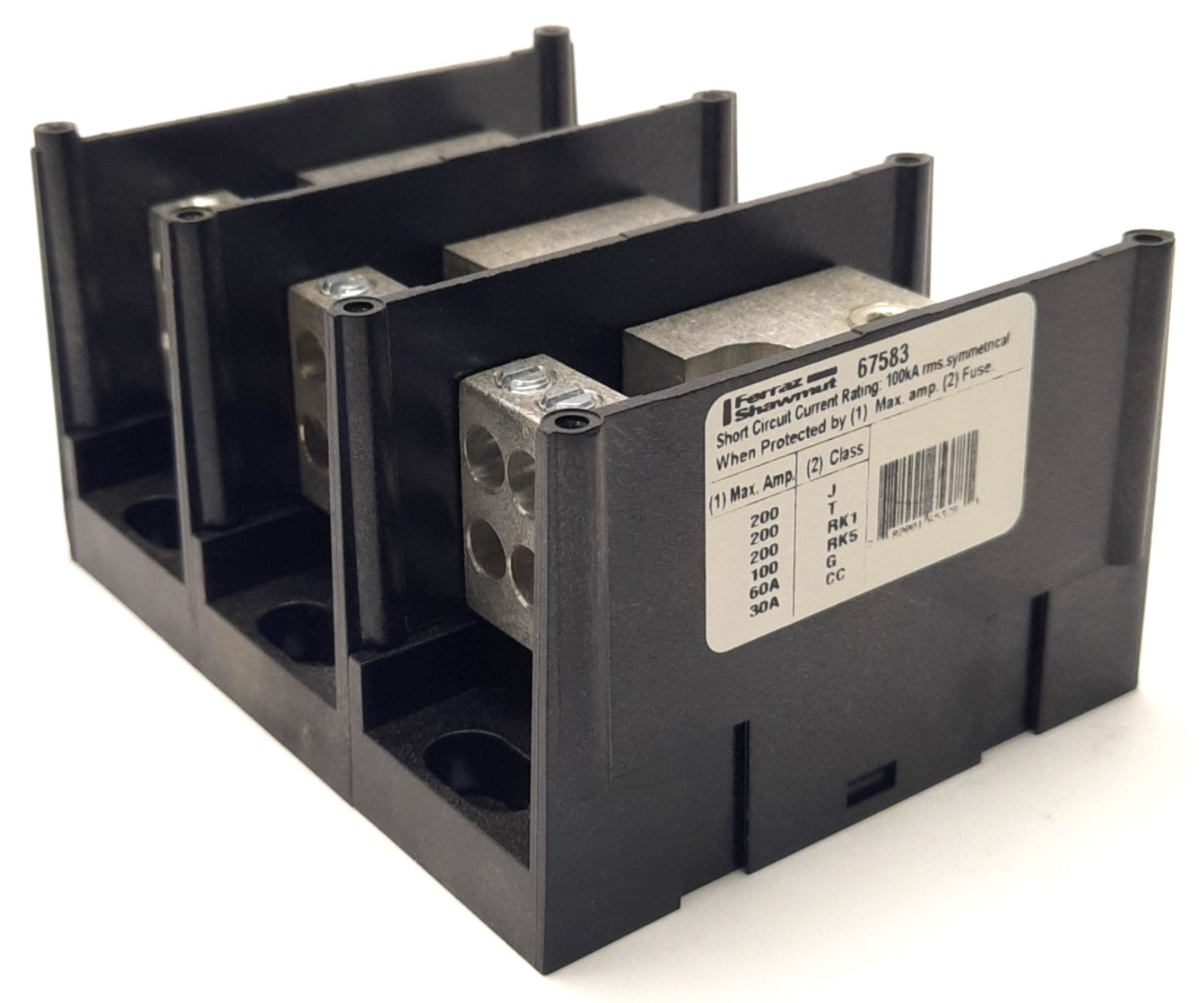 New – Open box Ferraz Shawmut 67583 Power Distribution Block 3P 175A, 600V, 5" x 4" Base