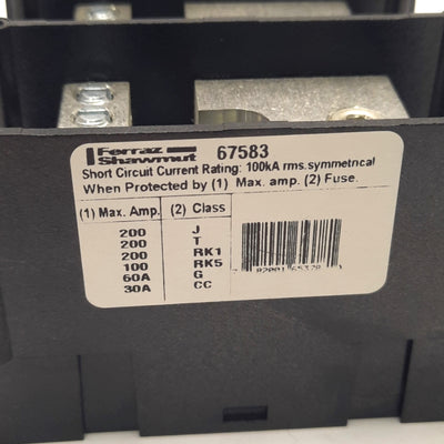 New – Open box Ferraz Shawmut 67583 Power Distribution Block 3P 175A, 600V, 5" x 4" Base